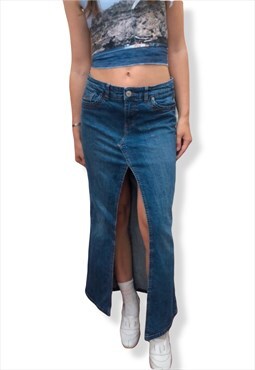 Reworked REAdone maxi denim skirt