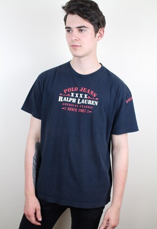 VINTAGE NAVY RALPH LAUREN T-SHIRT