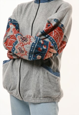 90S VINTAGE OLDSCHOOL WARM PATTERN FLEECE JACKET 15241