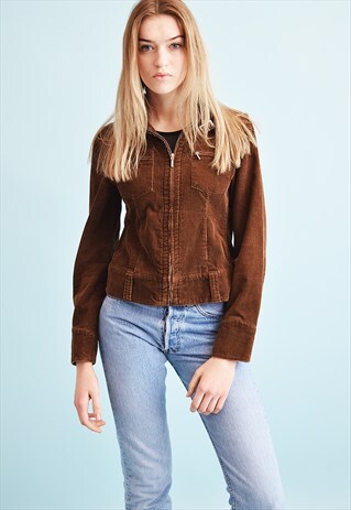 90'S RETRO CORDUROY OVERSIZED TEEN JACKET TOP