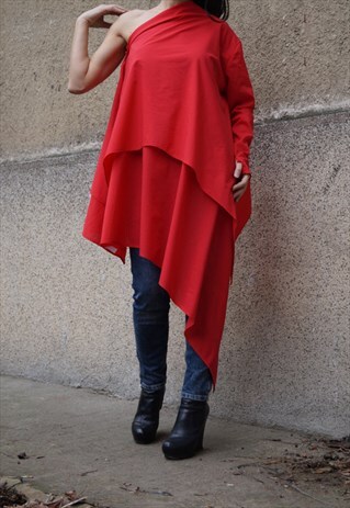 CASUAL TOP OVERSIZED SHIRT OFF SHOULDER RUFFLED F1539