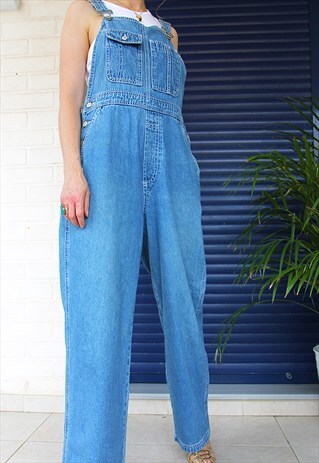 LIGHT BLUE DENIM STRAIGHT LEG DUNGAREES