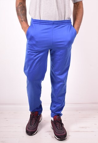 DIADORA MENS VINTAGE TRACKSUIT TROUSERS LARGE BLUE 90S