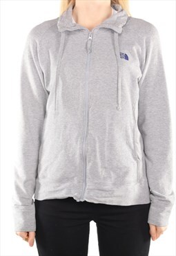 Vintage The North Face - Grey Embroidered Zipped Sweatshirt 