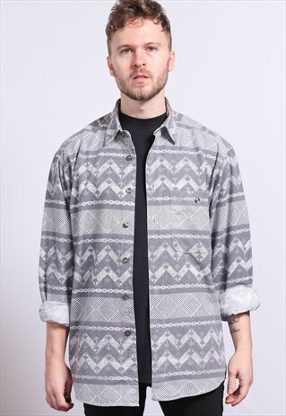 VINTAGE AZTEC PATTERNED SHIRT