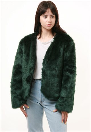 90S VINTAGE FAX FUR COAT 597