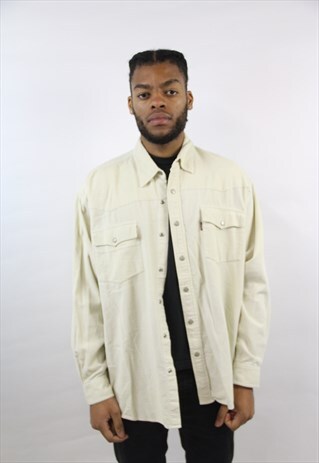 VINTAGE 90'S CREAM CORD SHIRT