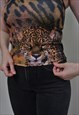 Y2K SEXY LEOPARD PATTERN TOP, ANIMAL PRINT BLOUSE, SIZE S