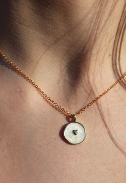 Love Enamel Medal Necklace