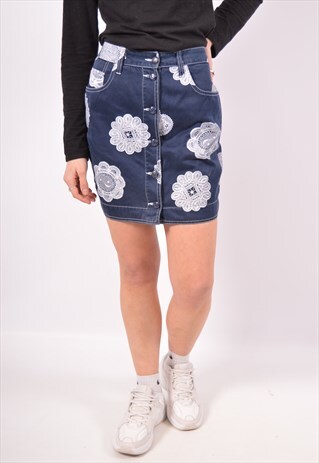 VINTAGE MOSCHINO DENIM TUBE SKIRT NAVY BLUE