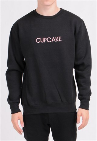 BLACK CUPCAKE (PINK) SWEATSHIRT - EMBROIDERED
