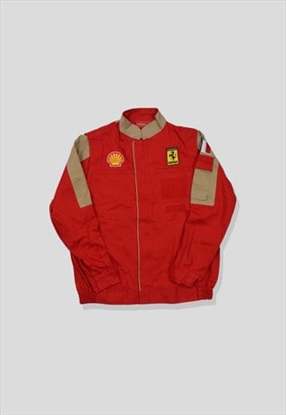 VINTAGE FERRARI SHELL RACING JACKET IN RED