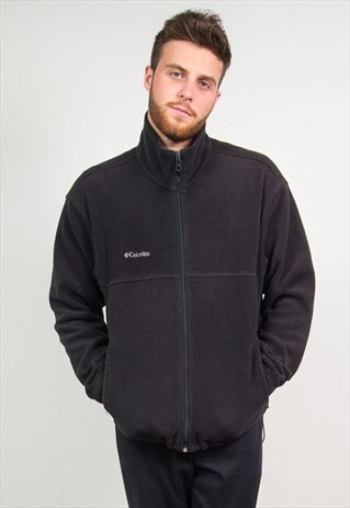 COLUMBIA BLACK FLEECE ZIP FASTEN JACKET