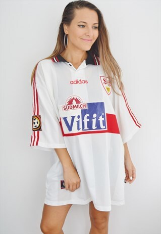 90S GENUINE ADIDAS FOOTBALL T-SHIRT MADE IN ENGLAND