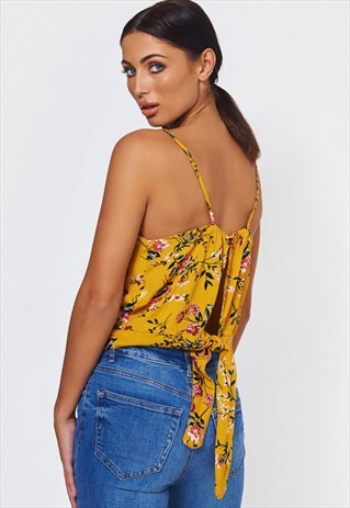 POPPY YELLOW FLORAL CROP TOP