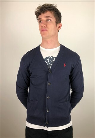 VINTAGE RALPH LAUREN NAVY RALPH LAUREN CARDIGAN