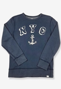Vintage GAP NYC Anchor Graphic Sweatshirt Navy XS BV12488