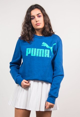 90'S VINTAGE BLUE PUMA SWEATSHIRT JUMPER