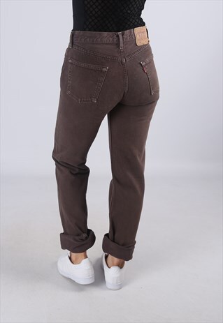 LEVIS 501'S DENIM JEANS BOYFRIEND HIGH WAISTED UK 10 (EA3T)