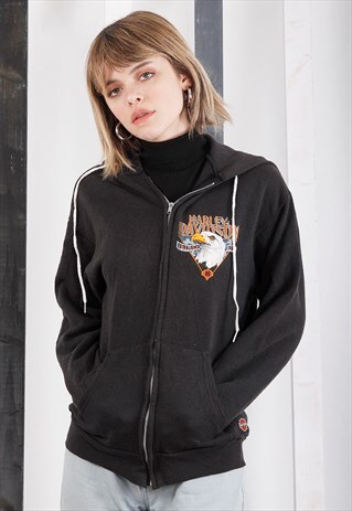 VINTAGE HARLEY-DAVIDSON HOODED SWEATSHIRT / HOODIE. UNISEX.