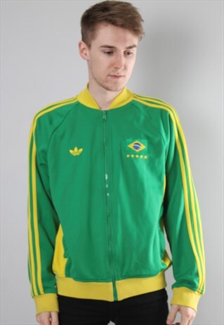 VINTAGE ADIDAS BRAZIL TRACK JACKET MEDIUM