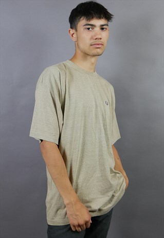 BEIGE MARL FRED PERRY T-SHIRT