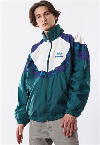 90'S VINTAGE MENS UMBRO WINDBREAKER TRACK SUIT JACKET