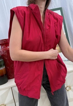 Vintage 80s sleeveless shell bomber jacket vest gilet