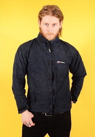 VINTAGE BERGHAUS AQUAFOIL RAIN COAT NAVY