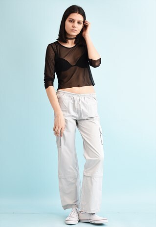 Y2K LOW WAIST NEUTRAL THIN CARGO TROUSERS