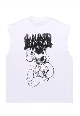 Gothic sleeveless t-shirt retro punk tank top surfer vest