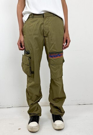 VINTAGE 90S D&G SPORTS  CARGO GREEN PANTS 