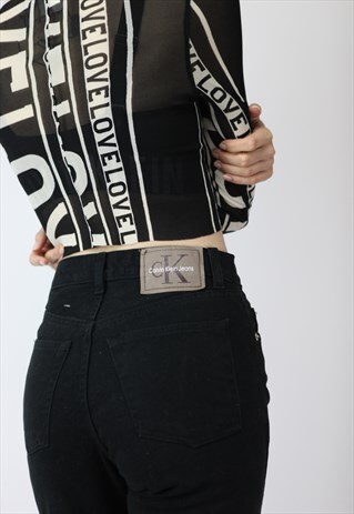 VINTAGE 90'S CK BY CELVIN KLEIN HIGH WAIST JEANS IN BLACK