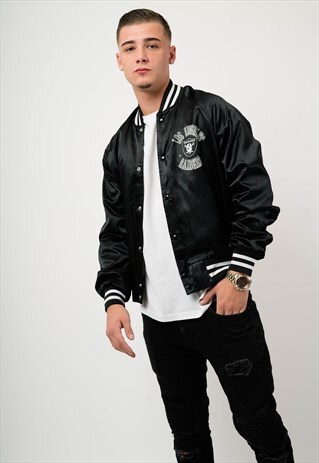 VINTAGE CHALKLINE LOS ANGELES RAIDERS NFL BOMBER JACKET