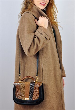 VINTAGE PATCHWORK MOCK CROC FOLLI BAG