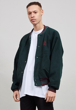 VINTAGE 90'S POLO RALPH LAUREN FOREST GREEN BOMBER JACKET