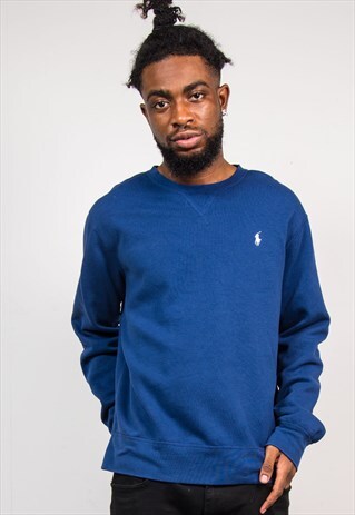 90'S VINTAGE BLUE POLO RALPH LAUREN SWEATSHIRT