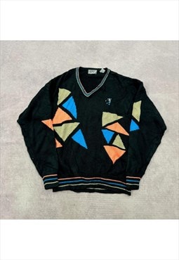 Vintage abstract knitted jumper Men's L