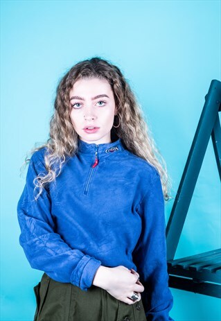 VINTAGE FLEECE IN BLUE HOT CHILLYS EMBROIDERY AND 1/4 ZIP