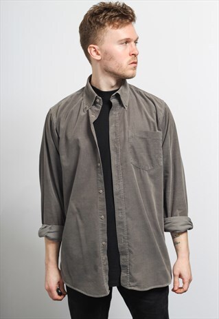 VINTAGE CORDUROY CORD SHIRT GREY