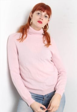 Vintage Turtle Neck Knitted Top Pink