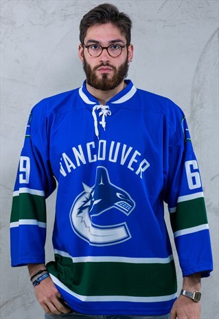 VANCOUVER VINTAGE HOCKEY JERSEY BLUE A925
