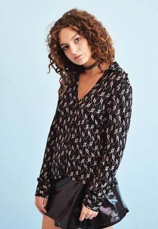 90'S GOES 70'S RETRO MOD PRINT SHIRT TOP
