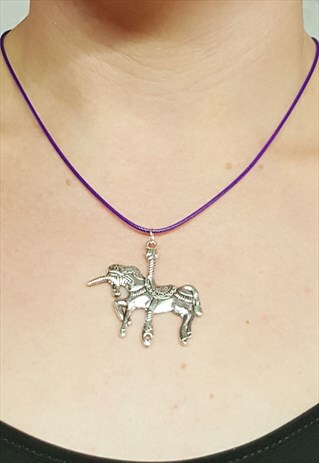 UNICORN CHARM PURPLE NECKLACE