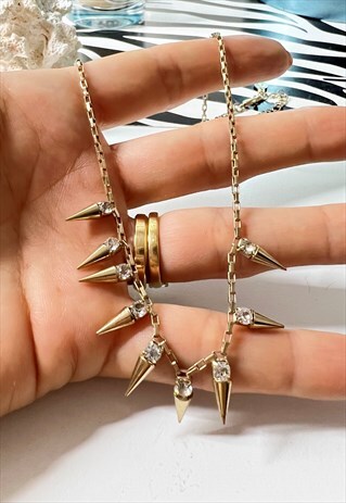 DELICATE GOLD SPIKES NECKLACE
