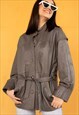 VINTAGE 90S LEATHER JACKET IN GREY M