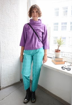 Vintage Modern Purple High Collar Top