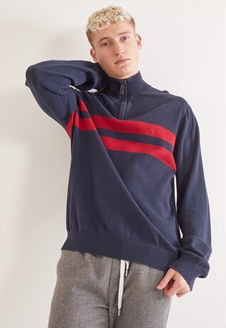 VINTAGE NAUTICA 1/4 ZIP JUMPER BLUE
