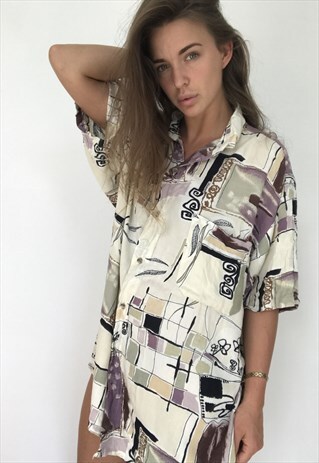 PATTERNED OVERSIZED RETRO VINTAGE UNISEX FESTIVAL SHIRT