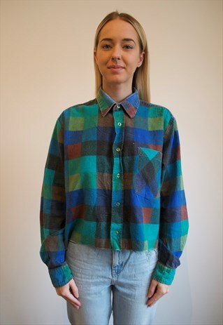 VINTAGE 90'S CROPPED CHECK SHIRT